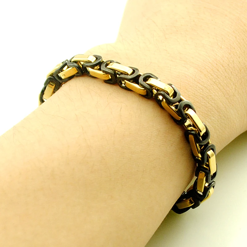 Акция AMUMIU! Мужской золотистый браслет с цепочкой из нержавеющей стали 316L