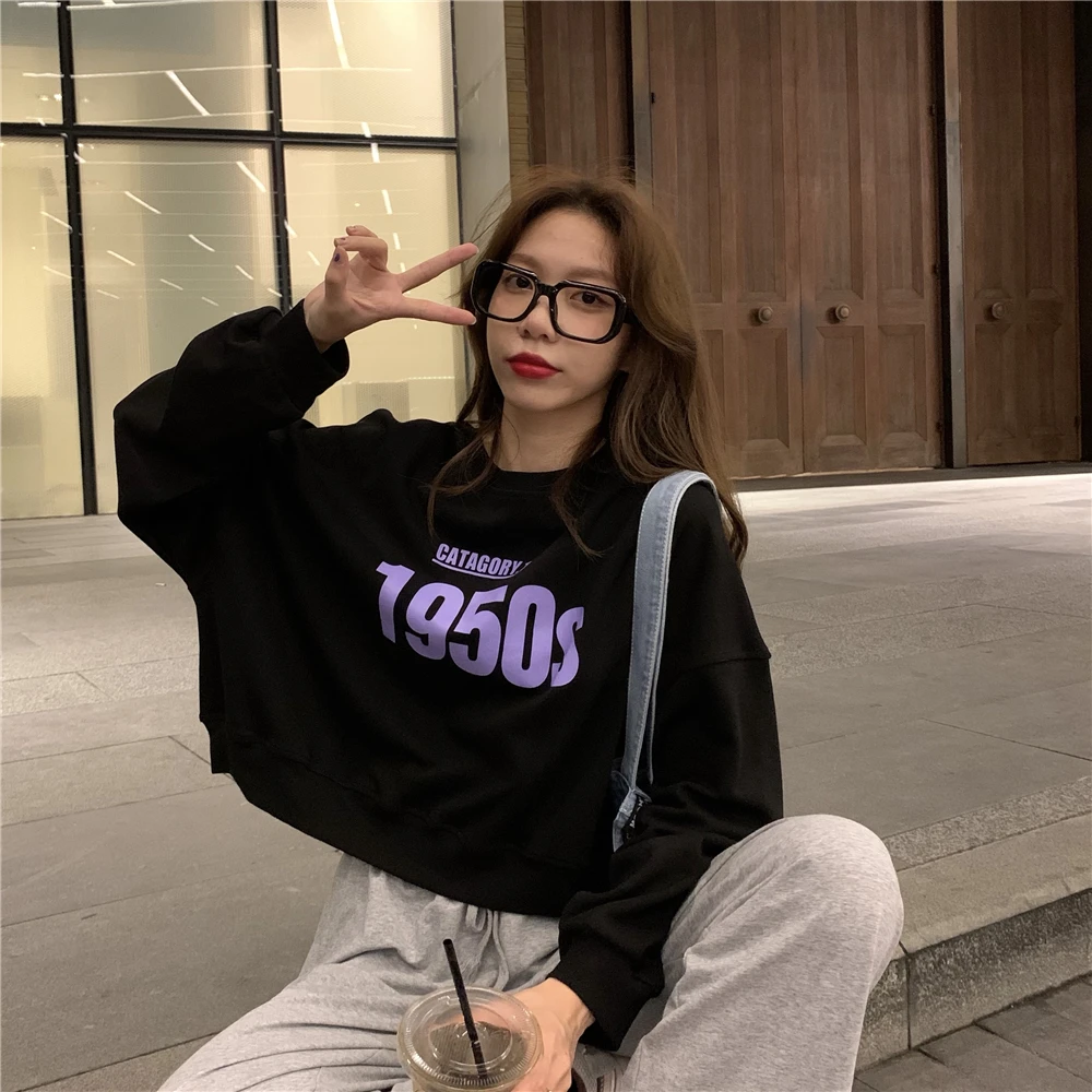 

Retro loose-fitting for women with original autumn/winter style fashionable with round neck pullover fall 2020 women