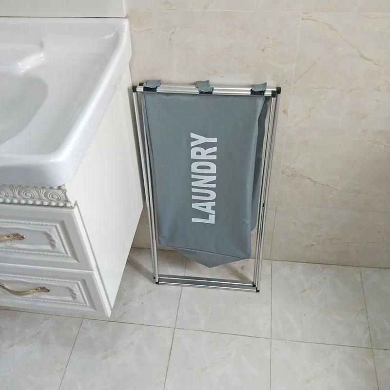 

X-Shape Foldable Dirty Laundry Basket Organizer Printed Collapsible Three Grid Home Laundry Hamper Sorter Laundry Basket Large