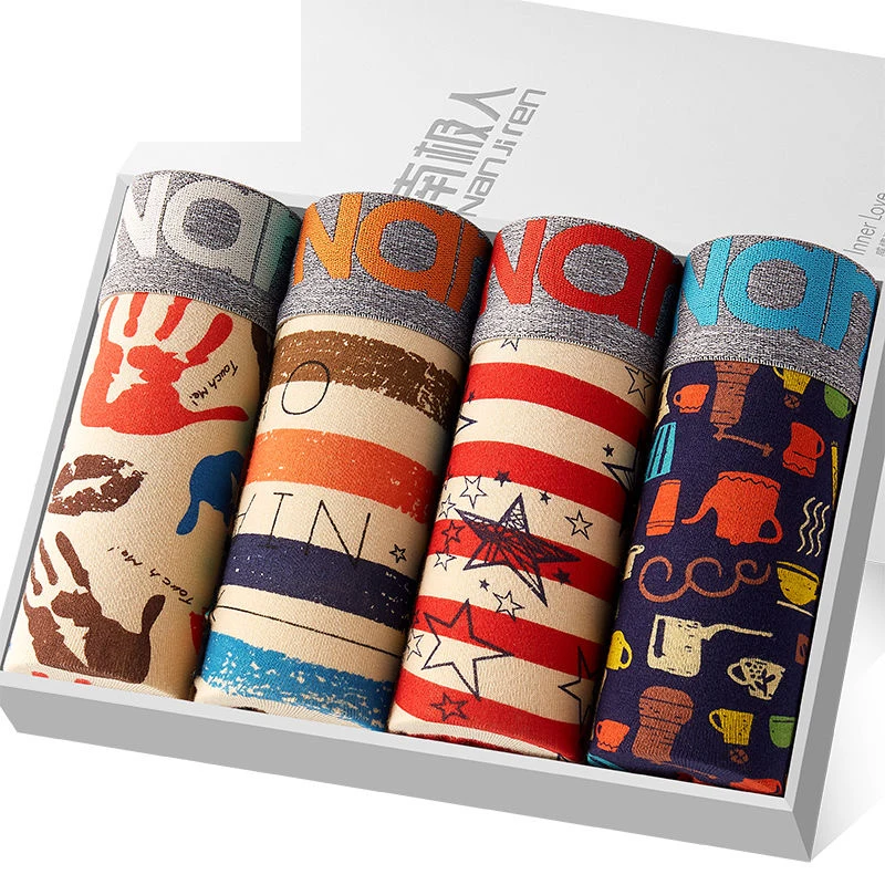 Men Underwear Boxer Brand Underpants Men Shorts Panties Solid Shorts 100% Cotton Breathable Mid Waist Shorts Men