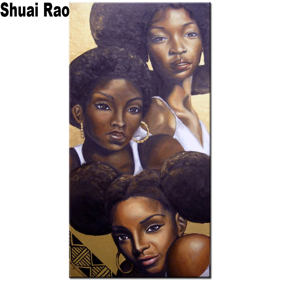 

black african women DIY diamond mosaic puzzle Diamond Painting wall Art painting full diamond people home wallpaper,