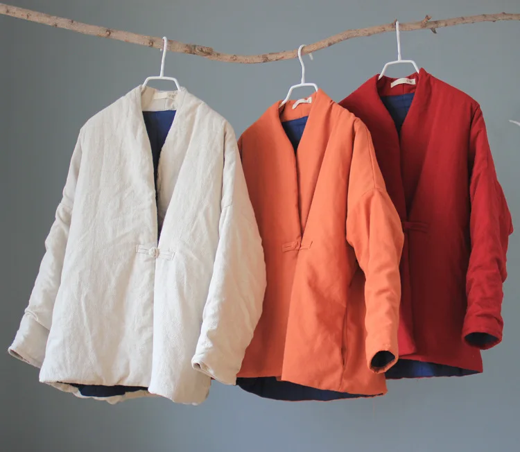 Женская утепленная куртка льняное пальто-туника в стиле Харадзюку для зимы |