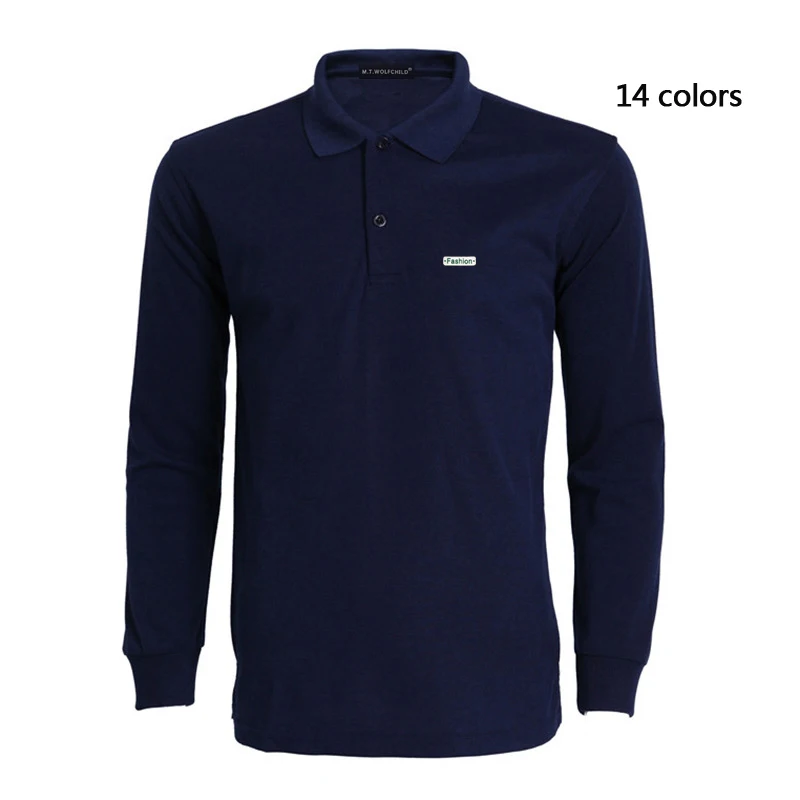 Мужские футболки и топы из хлопка высокого качества 2019 рубашки поло с длинным