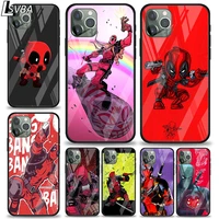 marvel deadpool avengers super hero for apple iphone 12 11 xs pro max mini xr x 8 7 6s 6 plus tempered glass phone case