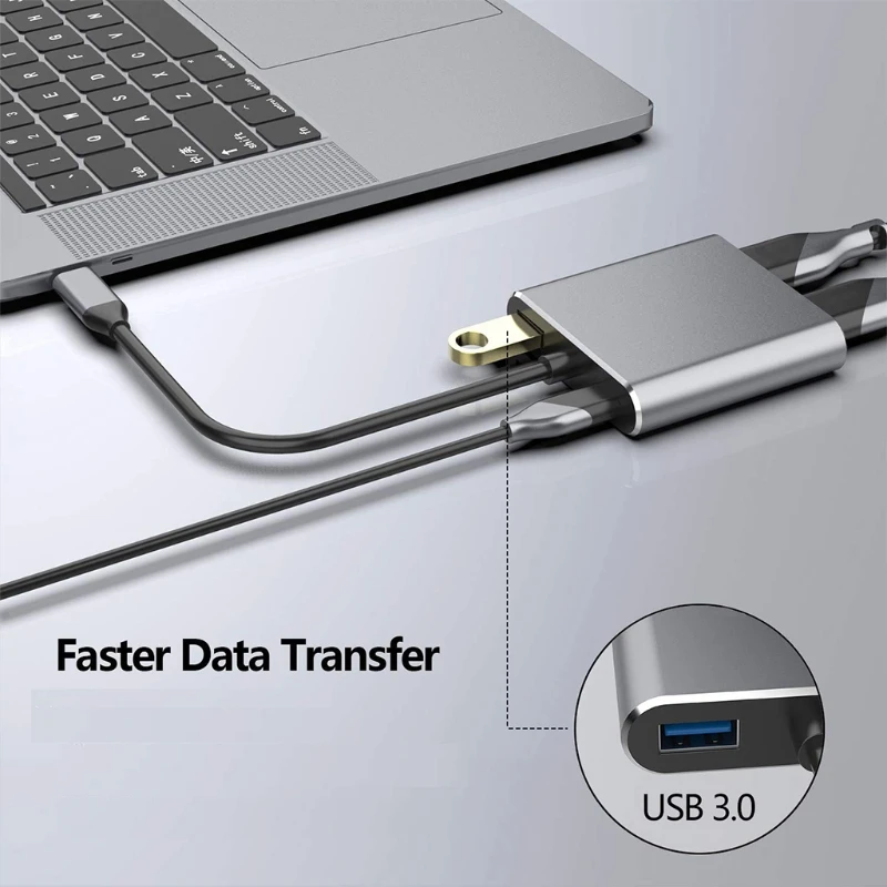 

H3CA USB C Hub to 4K HDMI-Compatible USB3.0 Docking Station Laptop PD Charge Support Dual-Screen Display for macBook Pro