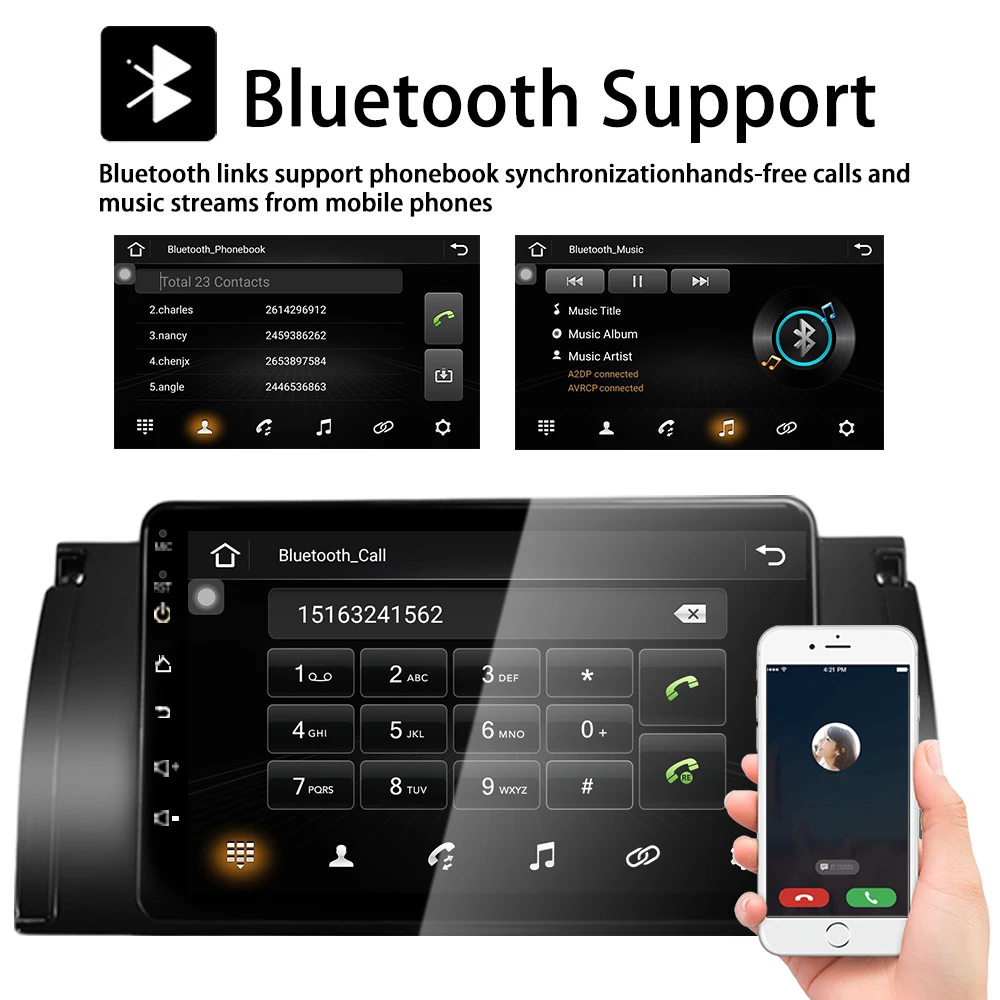 Podofo Android радио автомобильный Стерео Авторадио мультимедийный плеер GPS/WiFi/FM Bluetooth с
