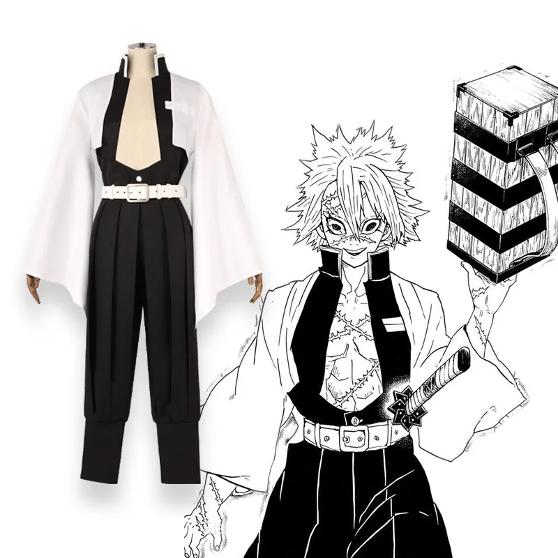 

Anime Demon Slayer Cosplay Costume Kimetsu No Yaiba Shinazugawa Sanemi Kisatsutai Team Uniform Adult Clothes Suit