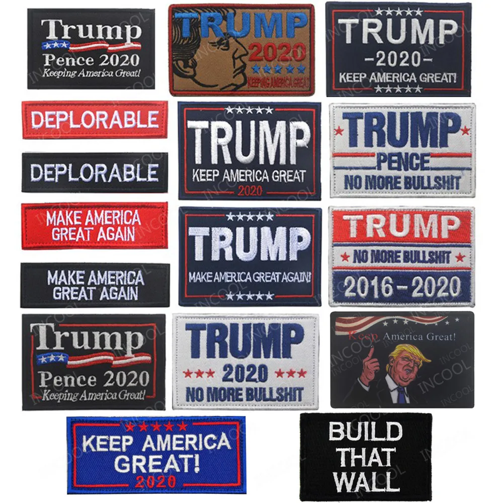 Нашивки с вышивкой Трампа Keep American Great 2020 Тактическая Военная нашивка эмблемой