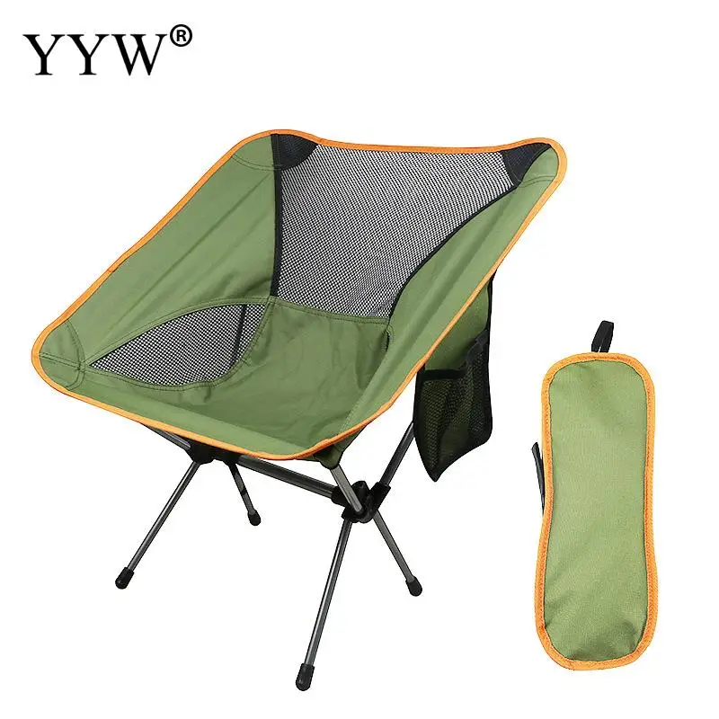 Barato Silla De Playa Plegable Para Acampar, Asiento Ligero Para Acampar Al Aire Libre, Ultraligero, Color Naranja Y Verde, Novedad De 2021