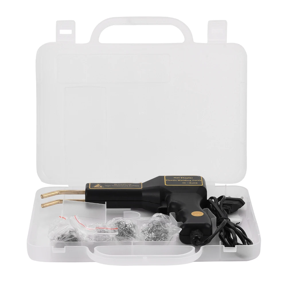

30W Hot Stapler Plastic Repair Kit Plastic Welder Crack Repair Welding Machine with 4 Types Wave Flat Corner Staples