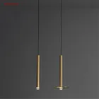 Подвесные светодиодные светильники в стиле пост-модерн, минимализм с золотой трубкой для кухни, столовой, офиса, креативный домашний декор, дизайнерский светильник