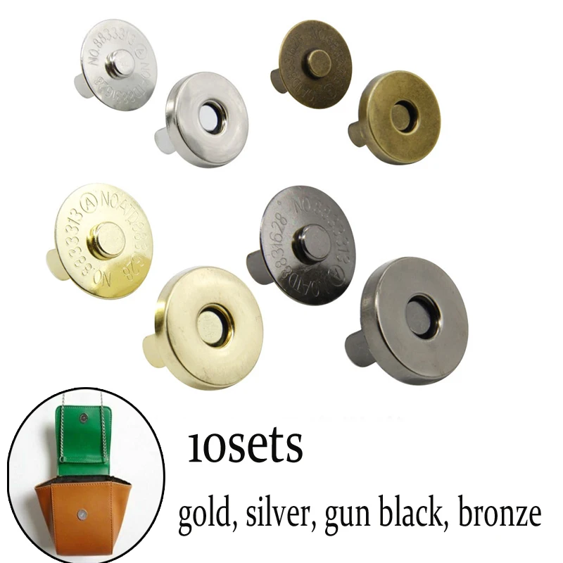 

10pcs Wallet button 14 mm 18 mm Bags Buttons Metal snaps Environmental clasps Thickening magnetic Automatic adsorption buckle