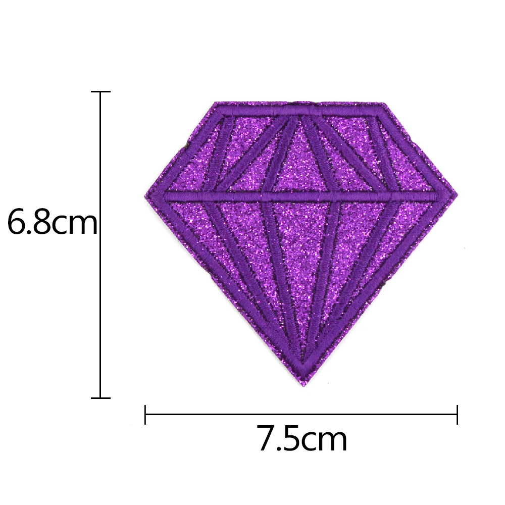 9 шт. блестящая вышитая нашивка в форме бриллианта утюжок для переноса нашивки