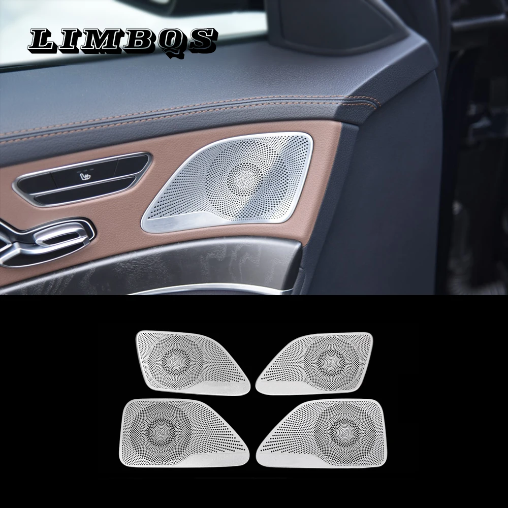 

Midrange speaker cover trim stickers for Mercedes Benz W222 S Class car front rear door audio loudseaker case shell lid upgrade