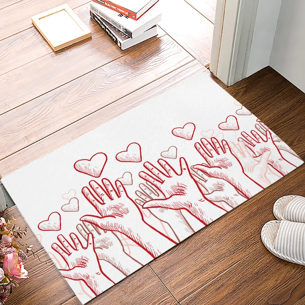 Кухонный коврик ручная роспись полосы любовь ладони дверной Домашний декор