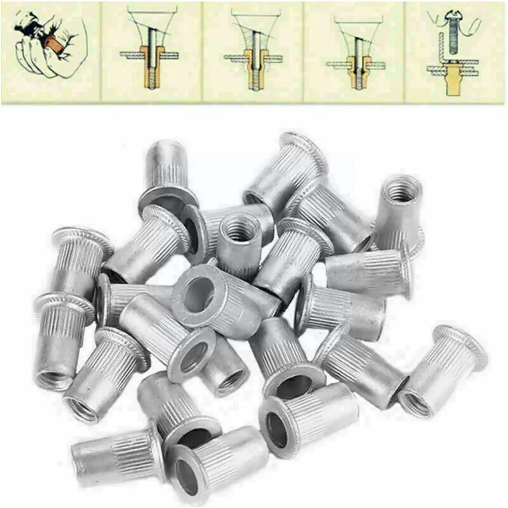 

Rivet Nut 150pcs M3 M6 M8 Aluminum Rivet Nut Threaded Insert Nuts Kit Nut Hardware Fasteners P3F9