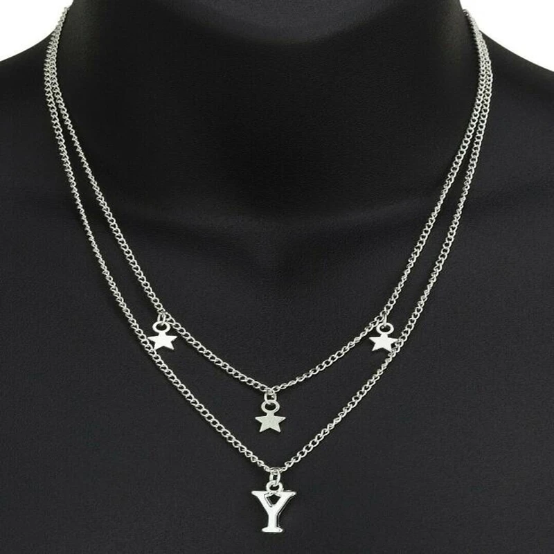 Винтажное многослойное женское ожерелье с подвеской в виде букв дневного света |