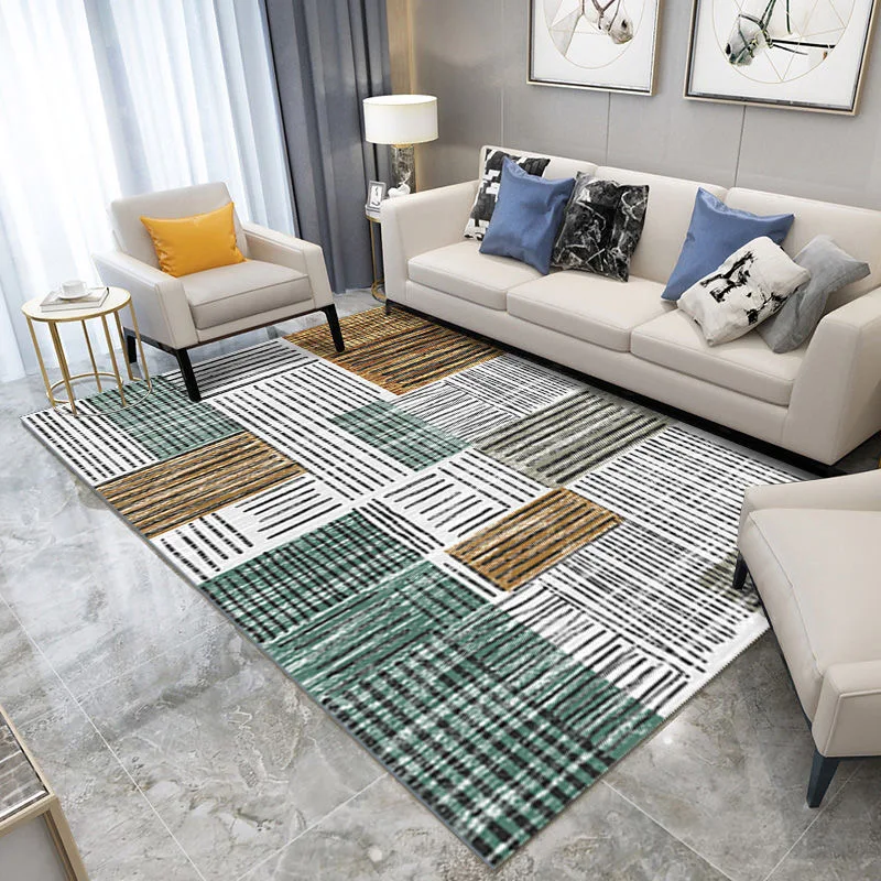 

Washable Gray Large Area Rugs Carpet Rug Carpets for Living Room Bedroom Geometric Non-slip Modern Kids Play Floor Parlor Mats