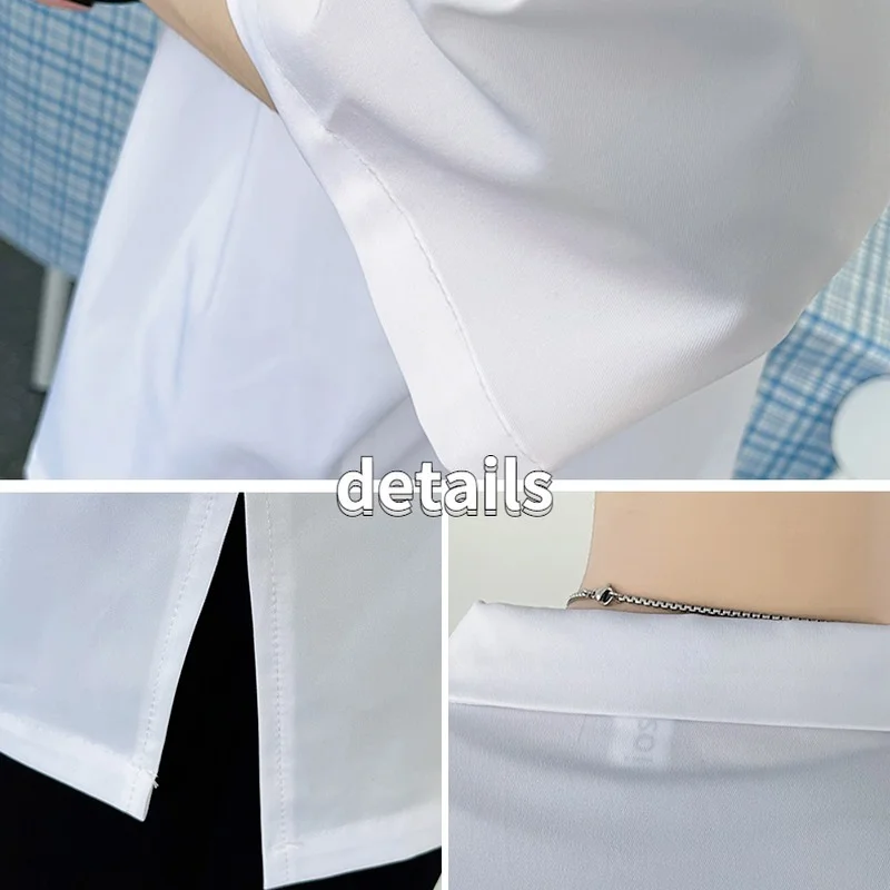 

Short Sleeve Shirts Men Solid Simple All-match Chic Fashion Loose White Casual Streetwear Ins Hot Sale Handsome Tops Summer New