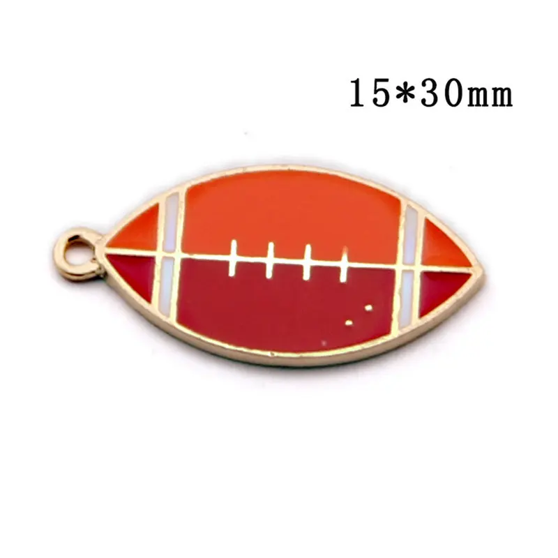 Джули Wang 5 шт. эмаль Боулинг бейсбольный мяч для регби амулеты из сплава Золото