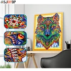 Набор для алмазной вышивки крестом SJDIYDP 5D, вышивка с изображением животных, волка, тигра, декоративный подарок