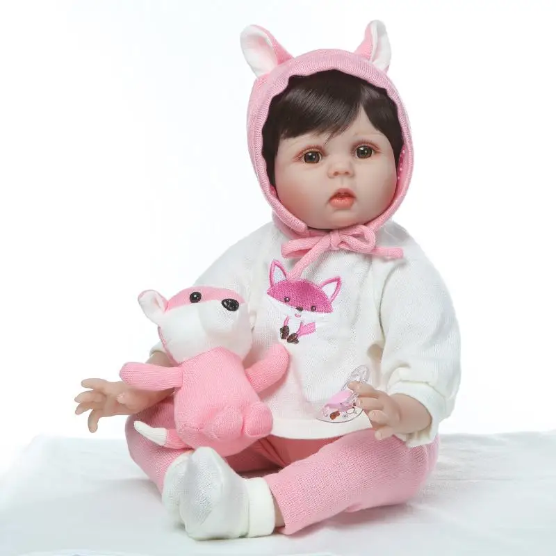 

NPK DOLL New desigen Baby Girl Reborn Dolls Kids Toy soft Silicone Vinyl 22'' 55 cm Real Alive bebe Reborn doll gift