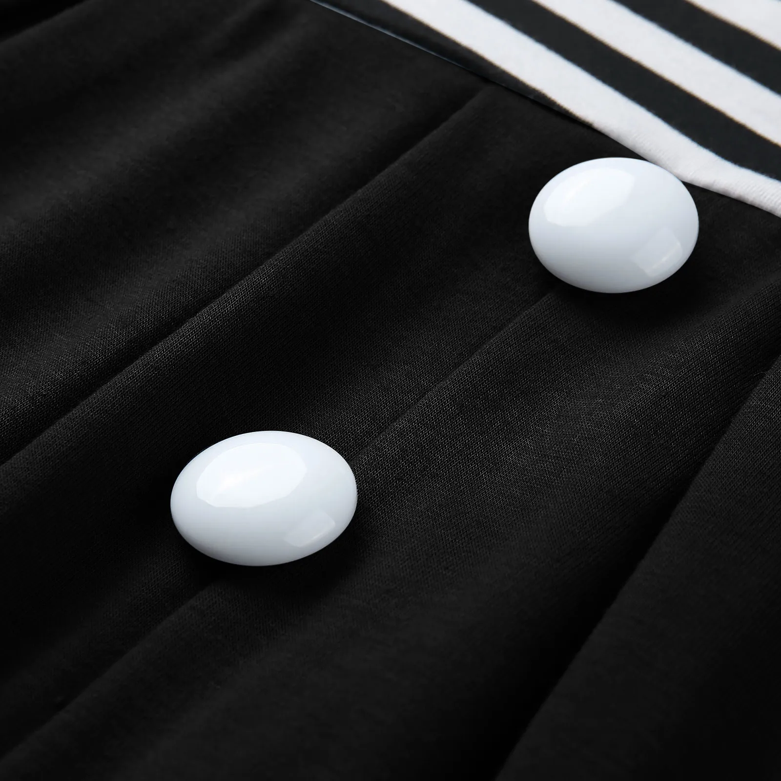 

Women's Stripe Long Sleeve Round Neck High Waist Slim Patchwork Dress Winter Commuter Draped Button Ankle Dress