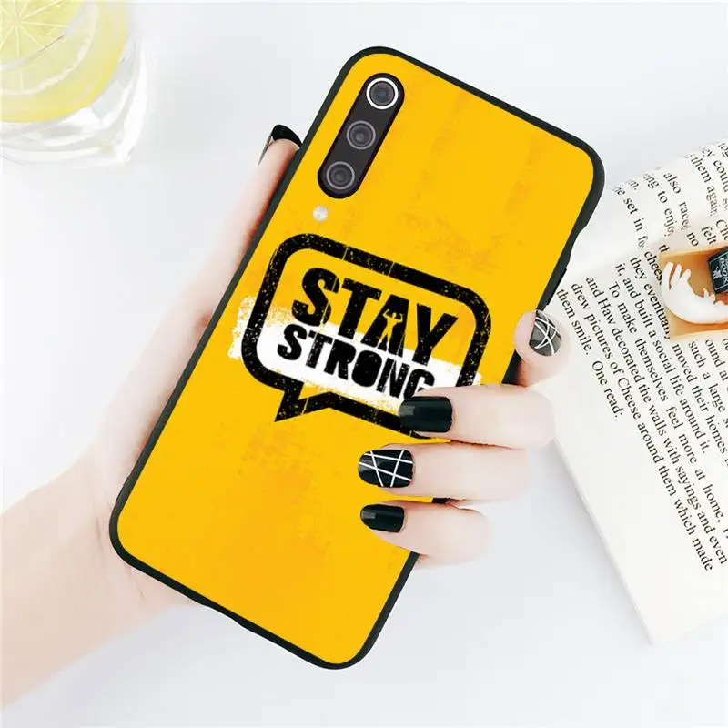 

Stay Strong text pattern Phone Case For Xiaomi Redmi note 7 8 9 t k30 max3 9 s 10 pro lite Luxury brand shell funda coque
