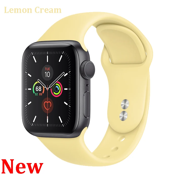 Mellow yellow 31 Новые спортивные силиконовые часы для apple watch band 4 44 мм 40 мм(iwatch 5) apple watch 3 2 1 42 мм 38 мм аксессуары для наручных браслетов - Цвет ремешка: Mellow yellow 31