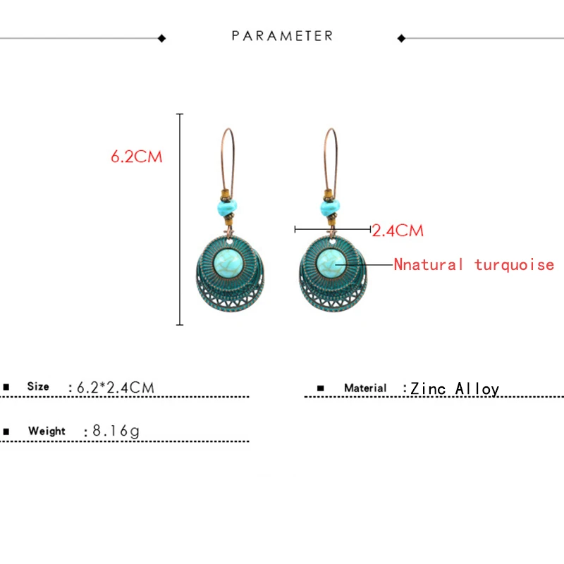 Женские винтажные серьги круглые зеленые из смолы в стиле бохо ювелирные изделия