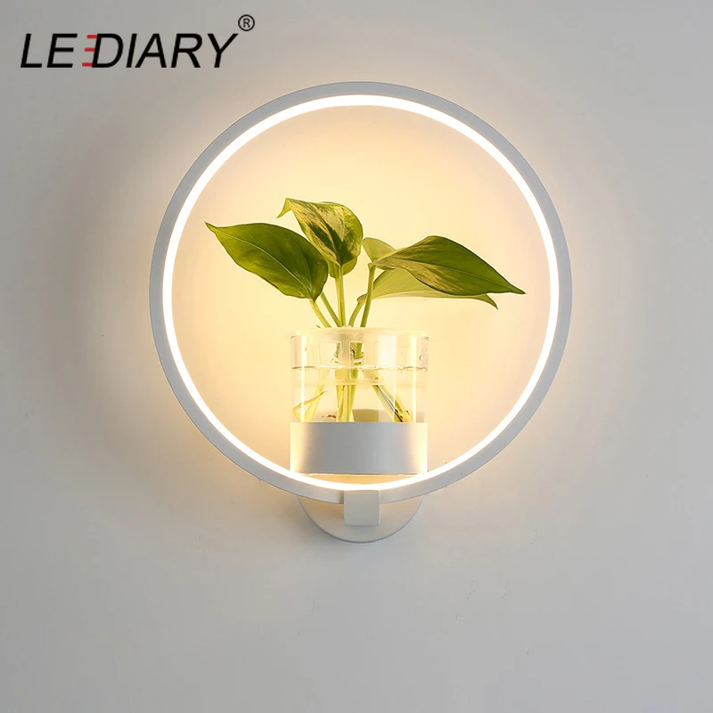 LEDIARY настенная лампа с зеленым растением 18 Вт декоративная для гостиной спальни