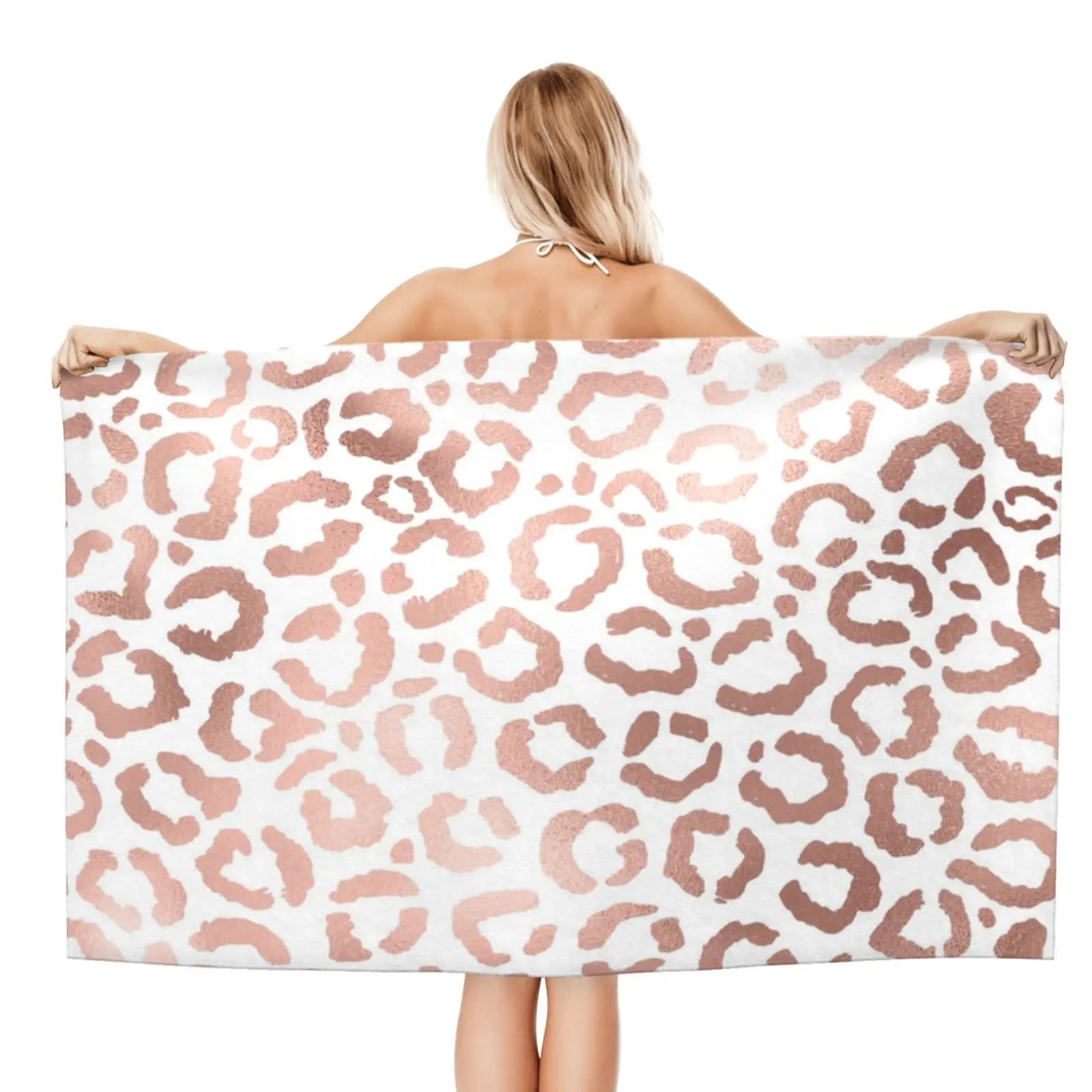 Шикарное пляжное полотенце цвета розового золота банное XL индивидуальный дизайн