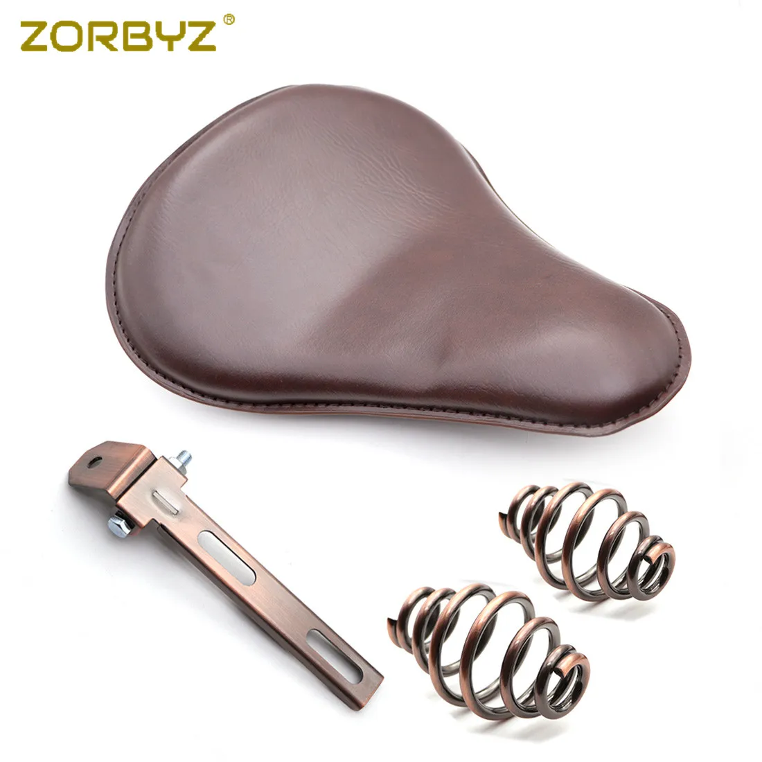 ZORBYZ мотоцикл коричневый искусственная кожа пружины Solo сиденья Кронштейн Набор