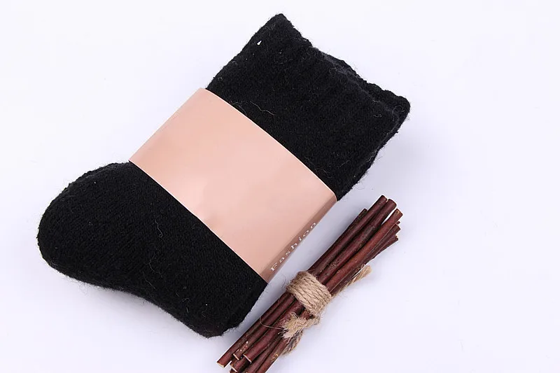Black for Women Jeseca осень зима толстые теплые носки для женщин/мужчин толстые теплые шерстяные зимние носки бесшовные кашемировые носки для сна - Цвет: Black for Women