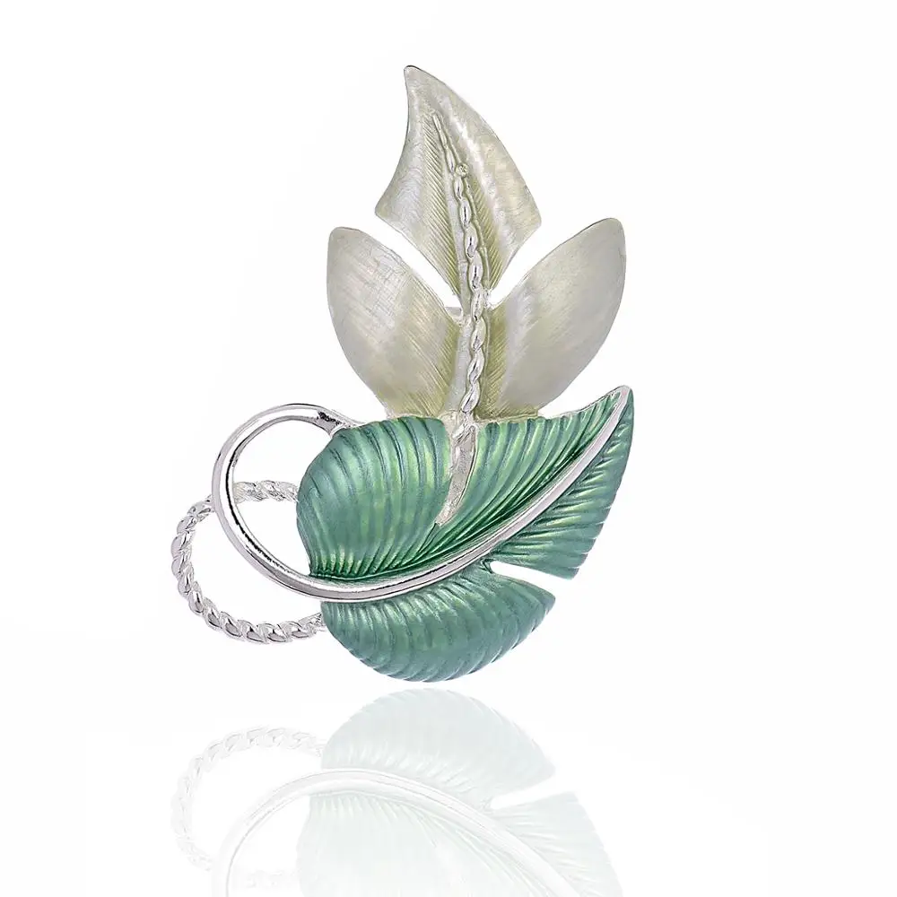 

2020 Heart Leaf Brooches Pins Women's Trendy Enamel Lady Party Dress Corsage brooch Pin Decoration Girl Accessories For Gifts