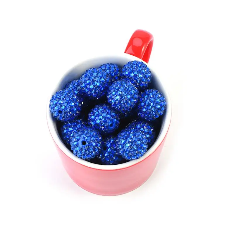 Royal Blue 20 мм AB горный хрусталь массивные бусины набор из 10, Смола горный хрусталь бусины, массивная жевательная резинка ожерелье поставки-25 цветов выбор - Цвет: Royal Blue