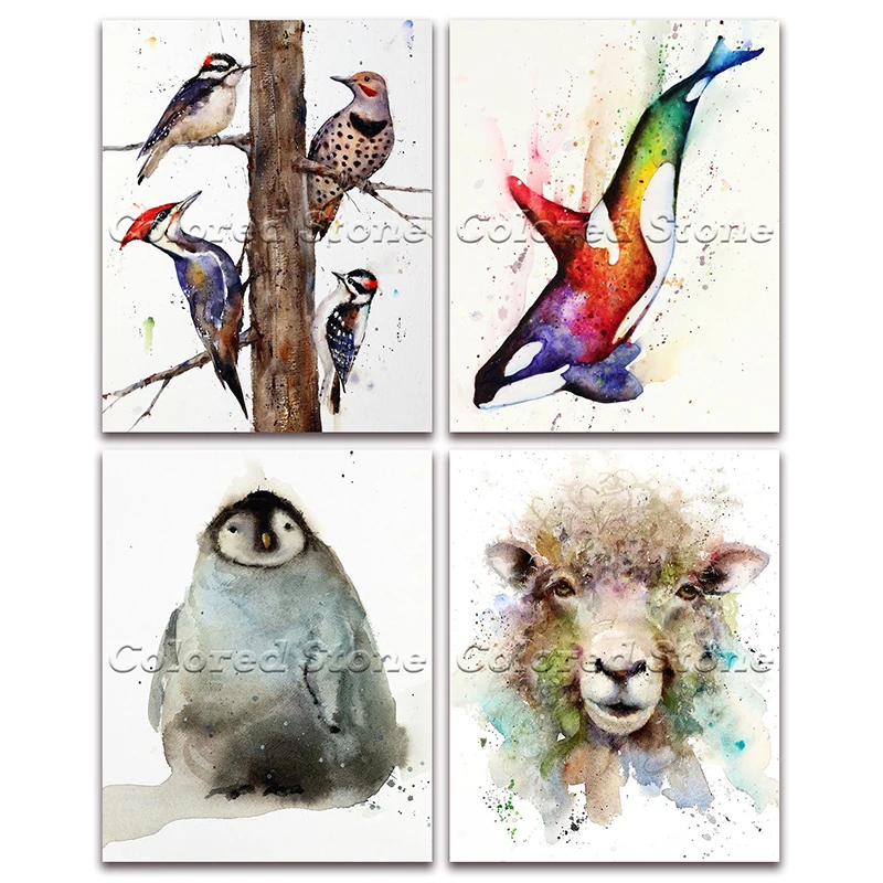 Картина для вышивки крестиком животные птица убийца Кит пингвин овца 3D DIY мозаика