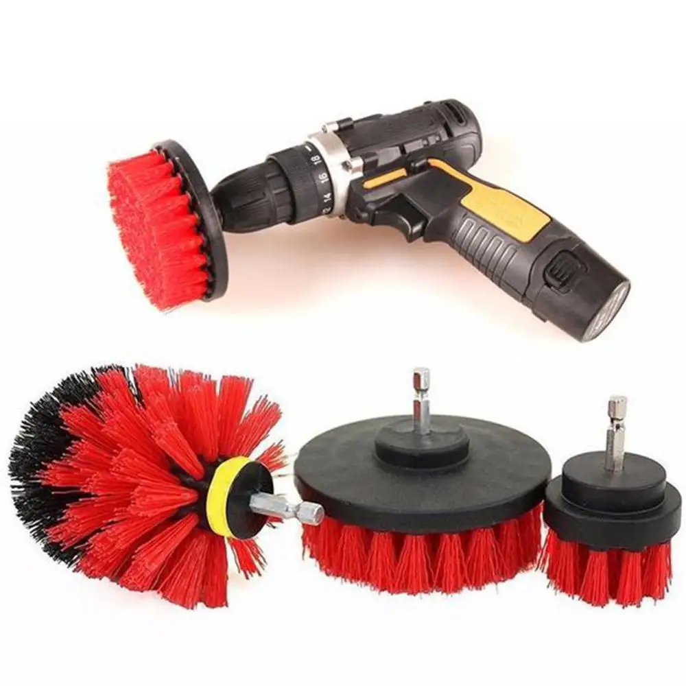 Щетка скребок для дрели комплект из 3 щеток чистки автомобиля плитки лодки домов