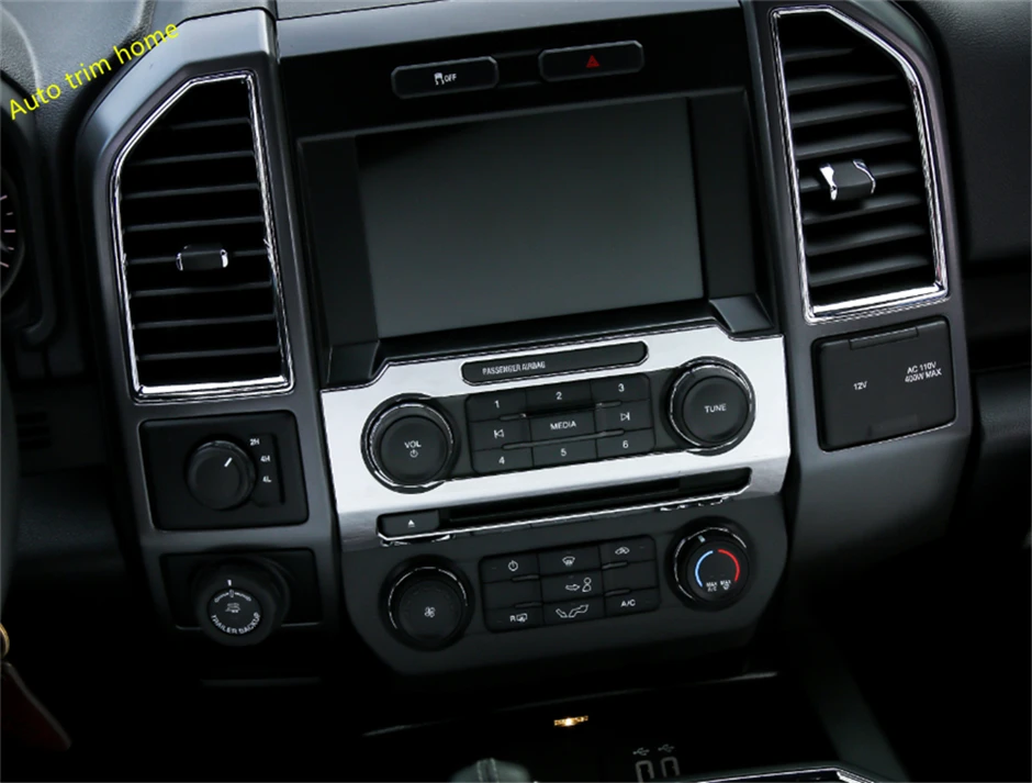 

Central Control Volume Adjust Switches Button Panel Frame Cover Trim For Ford F150 2015 2016 2017 2018 ABS Auto Accessories