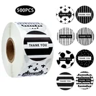 1,5 дюймов 8 черный стиль Спасибо наклейки этикетки стикер для канцелярских товаров для свадьбы для заклеивания конвертов конфетная сумка украшения 500 штрулон