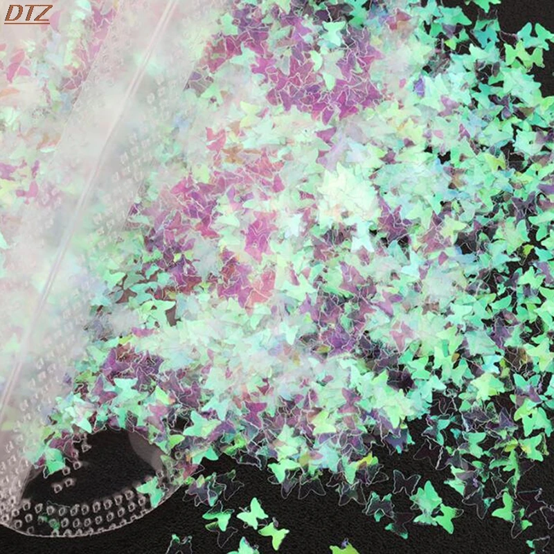 Новинка голографическая металлическая бабочка для ногтей 3D цветной лазер дизайн