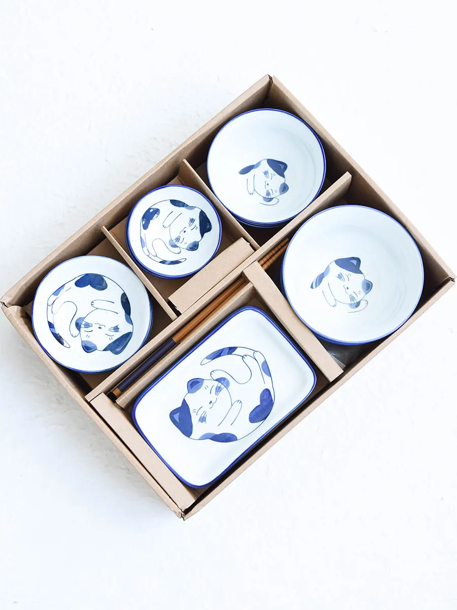 JSWORK керамический обеденный набор в японском стиле тарелки блюдо миска столовые