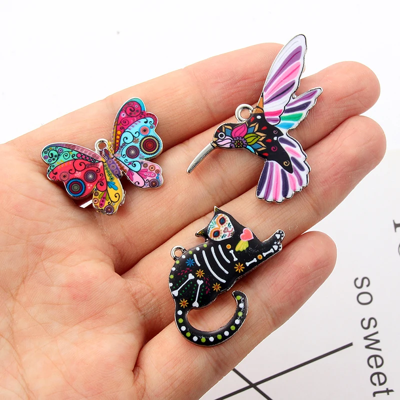 5 шт./Лот эмалевые Подвески в виде животных птиц собак рыб несколько видов