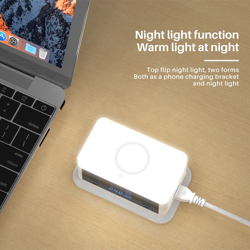 

120W PDFast Charger Type c QC3.0 Quick Charge 8 Port Hub for MacBook Pro iPhone Xiaomi Huawei Digital Device Wireless Charging