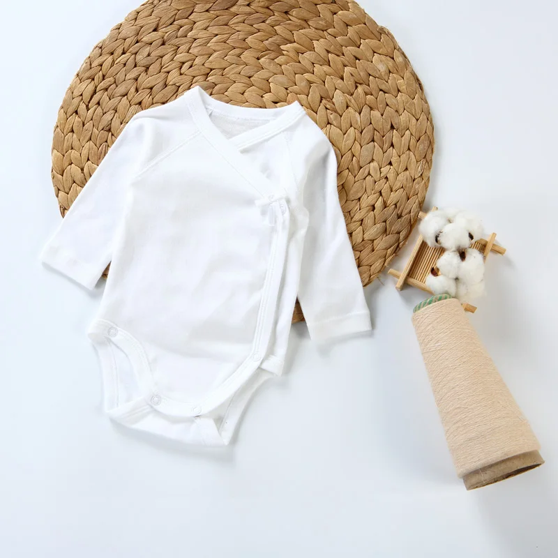 2pc/5pcs baby clothes white bodysuit girl  long sleeves clothes onesies 100% cotton overalls baby newborn wrapover bodysuit