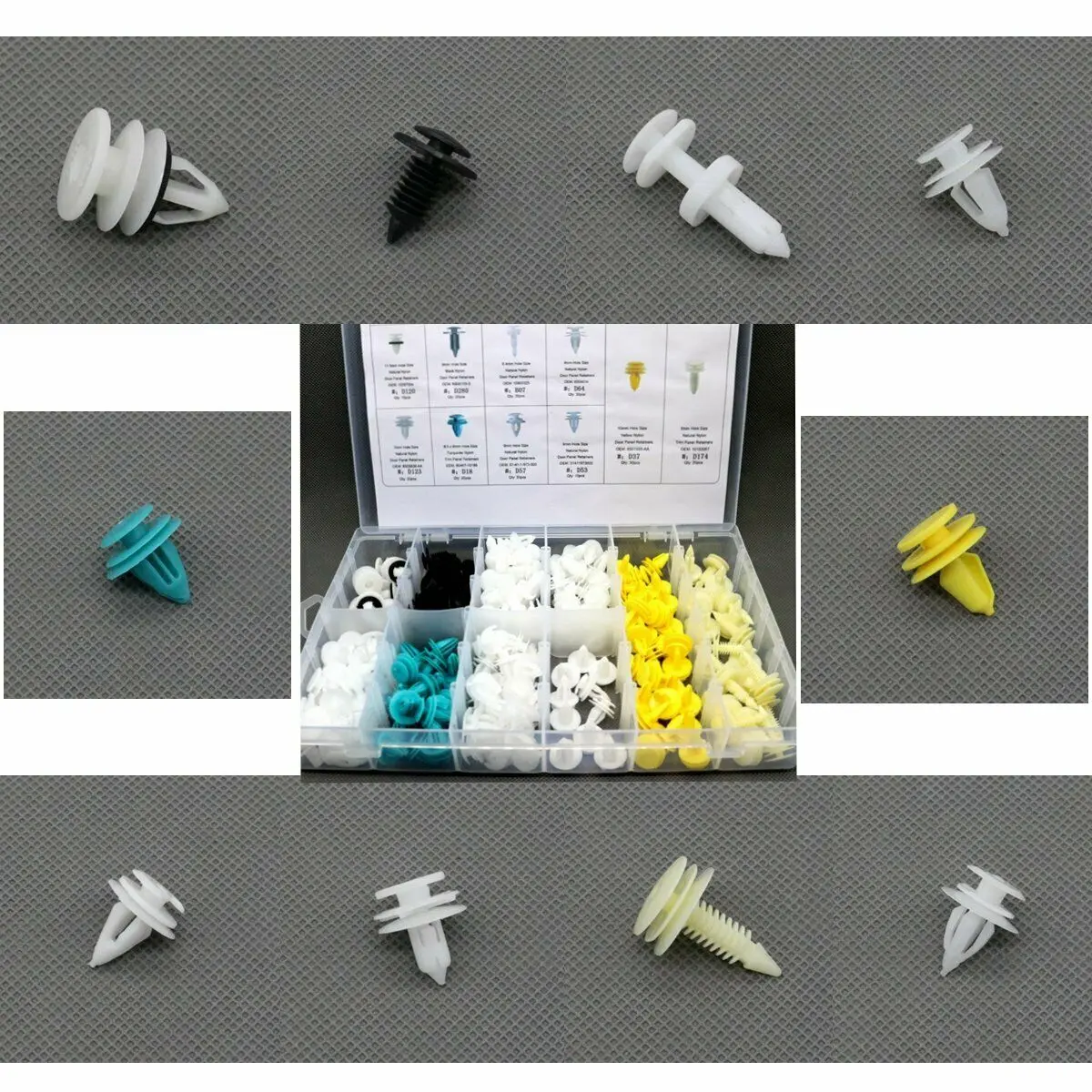 

210 Car Body Rivet Trim Clip Door Bumper Rivets Push Pin Moulding Assortment for GM Chrysler Ford Jeep Toyota BMW Olds Saab