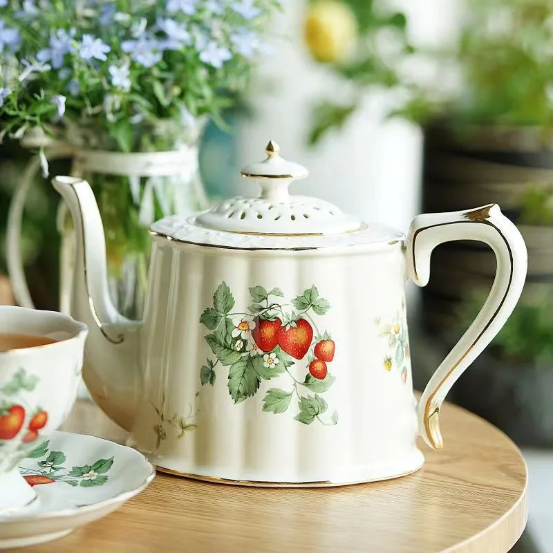 Европейская керамическая кружка и блюдце в стиле ретро большой объем чайник из