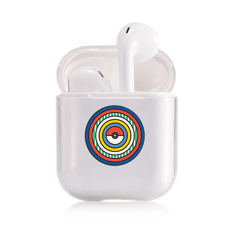 Прекрасный портативный чехол Airpods, беспроводное сердце, черная буква, зеленый круг, милый поп прозрачный защитный чехол для наушников - Цвет: I201510