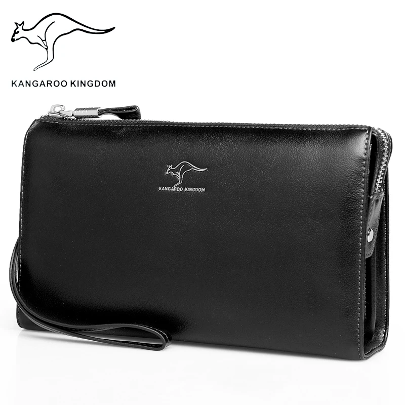 

Мужская сумка-кенгуру Kingdom, брендовая сумка из натуральной кожи, мужские клатчи, классические черные сумки