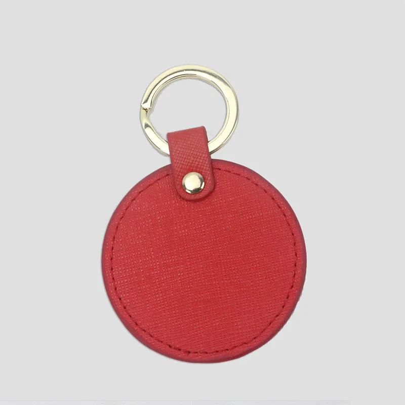 red Оригинальные буквы для девочек, сафьяно, кожаный брелок, круглый брелок для ключей, женский брелок, подарок с монограммой, буквы - Цвет: red